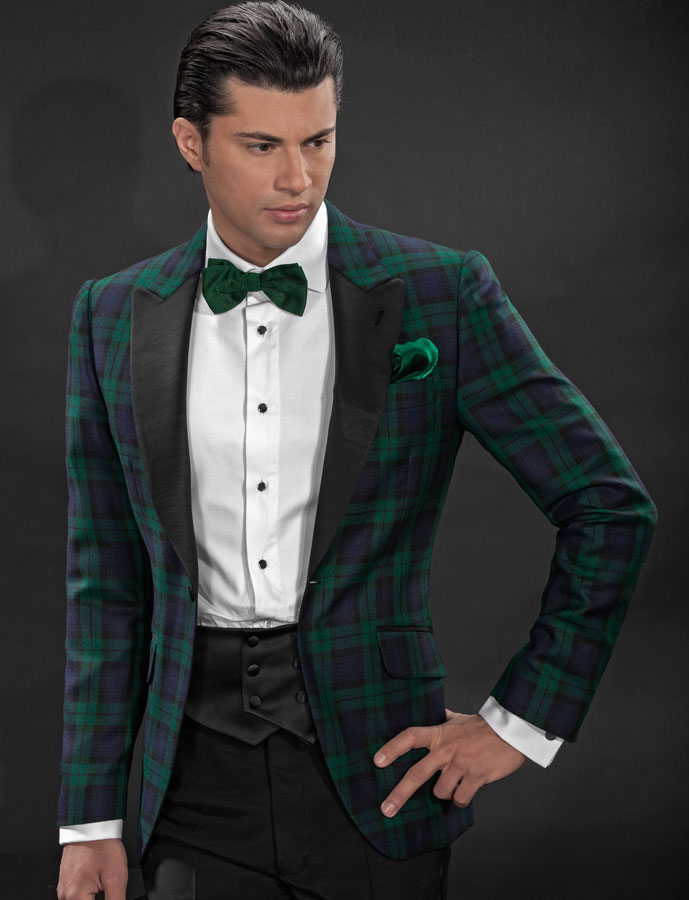 ONGala 162 - Giacca Tartan Verde Blu