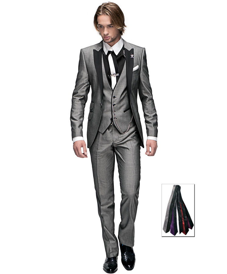 ONGala 692 - Abito da cerimonia uomo misto mohair grigio