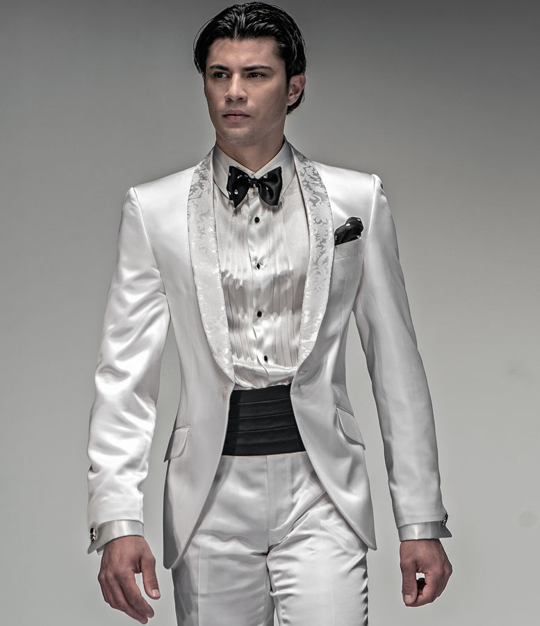 ONGala 457 - Abito moda raso misto viscosa bianco