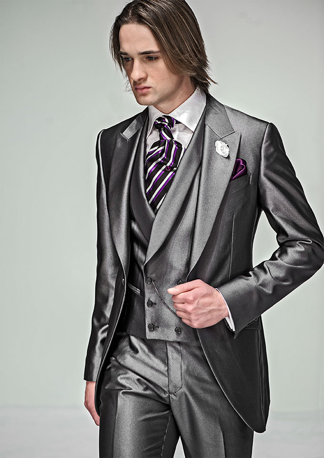ONGala 74 - Abito da sposo modello demi Tight grigio