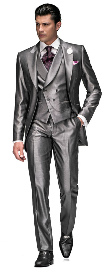 ONGala 405 - Abito da sposo modello demi Tight colore grigio