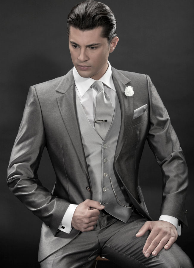 ONGala 31 - Abito Cerimonia Uomo Grigio Metallico