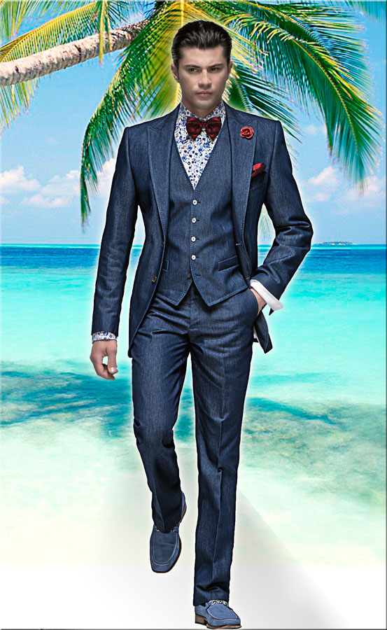 ONGala 231 - Abito con gilet impunturati in jeans