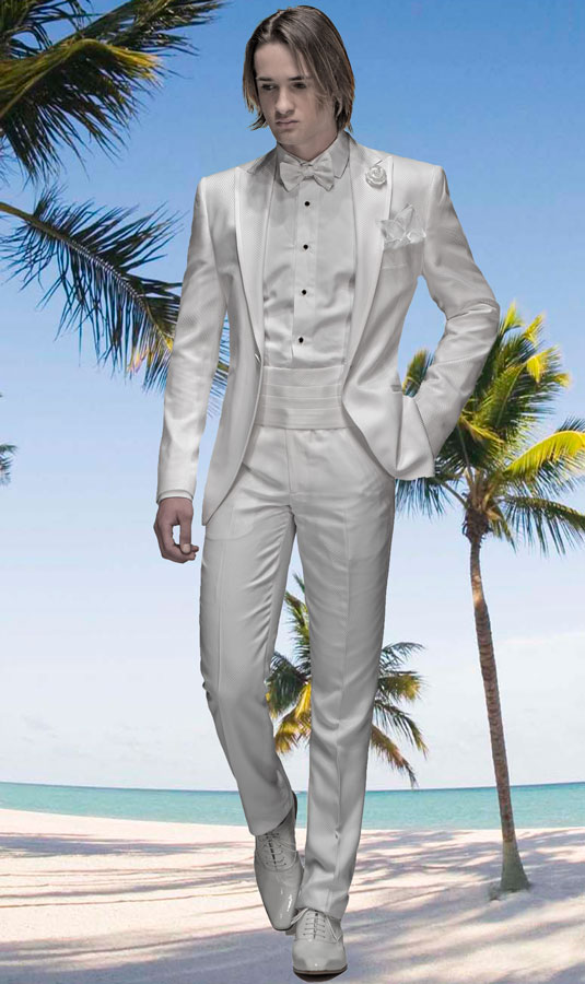 ONGala 143 - Tuxedo bianco in acetato viscosa