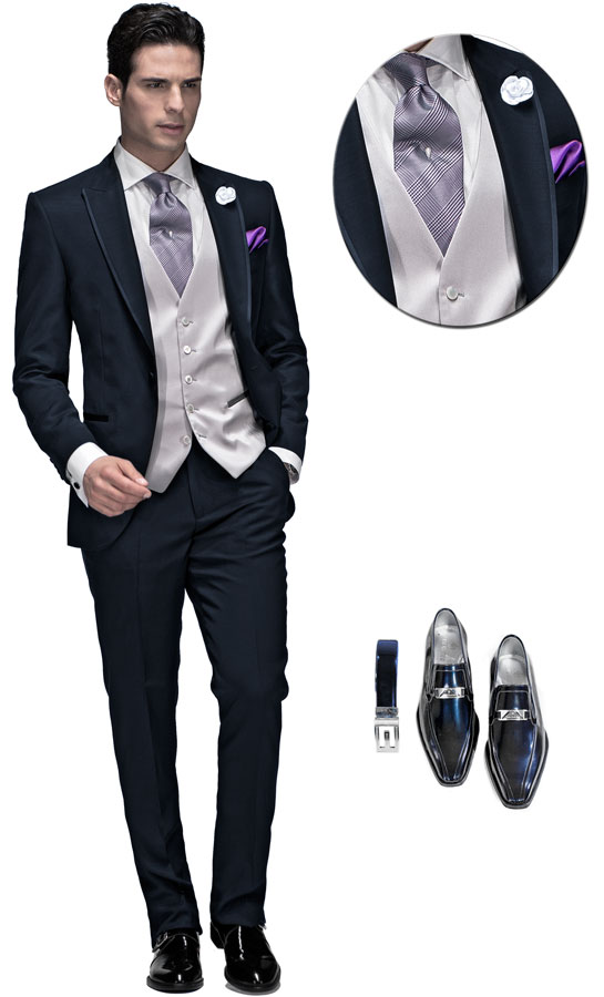 ONGala 334 - Tuxedo blu in acetato lana