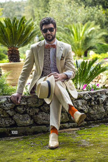 ONGala 1000 - Abito sposo in raso cotone beige