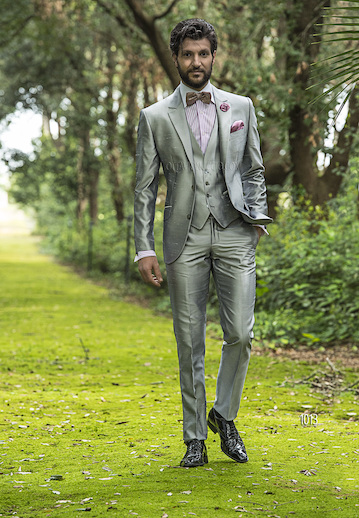 ONGala 1013 - Abito da cerimonia uomo in shantung grigio perla