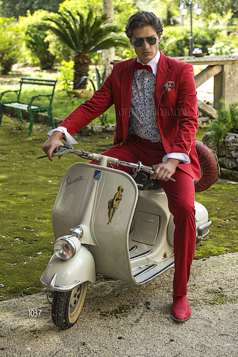 ONGala 1037 - Abito sposo uomo in cotone rosso