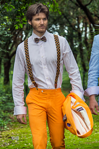 ONGala 1048 - Abito sposo in cotone piquet arancio