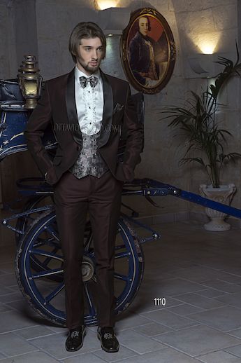 ONGala 1110 - Abito sposo in misto viscosa e lana mohair bordeaux