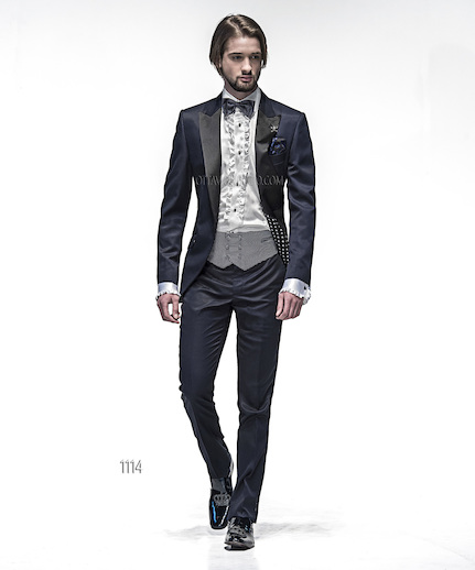 ONGala 1114 - Abito sposo in misto poliestere viscosa blu