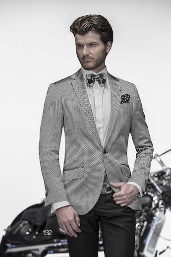 ONGala 1132 - Abito sposo con giacca in seta grigio argento