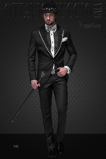 ONGala 1140 - Abito sposo uomo hipster nero