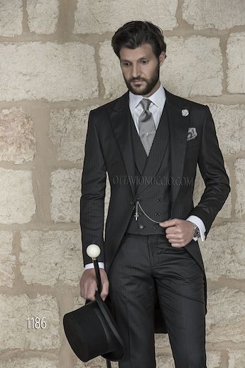 ONGala 1186 - Tight monocolore in misto viscosa gessato nero