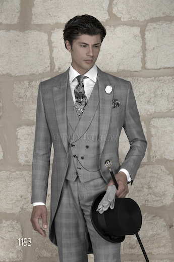 ONGala 1193 - Tight monocolore in tessuto Principe di Galles