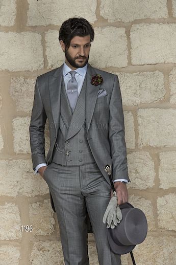 ONGala 1196 - Tight monocolore in misto lana seta grigio chiaro