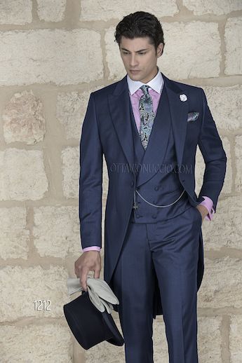ONGala 1212 - Tight monocolore in misto lana blu