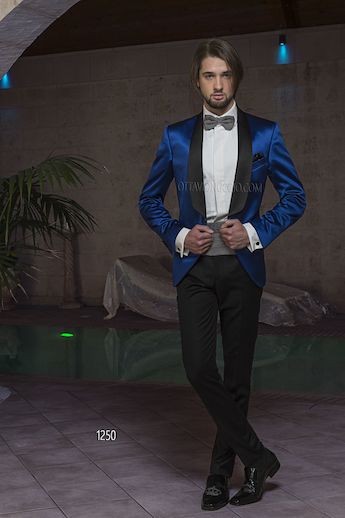 ONGala 1250 - Dinner Jacket in raso blu royal