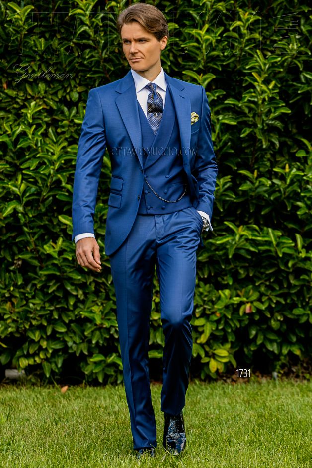 ONGala 1731 - Abito sposo azzurro classico tre pezzi