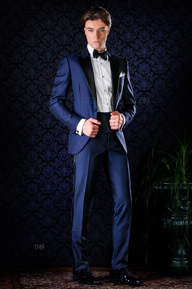 ONGala 1749 - Smoking sposo classico azzurro