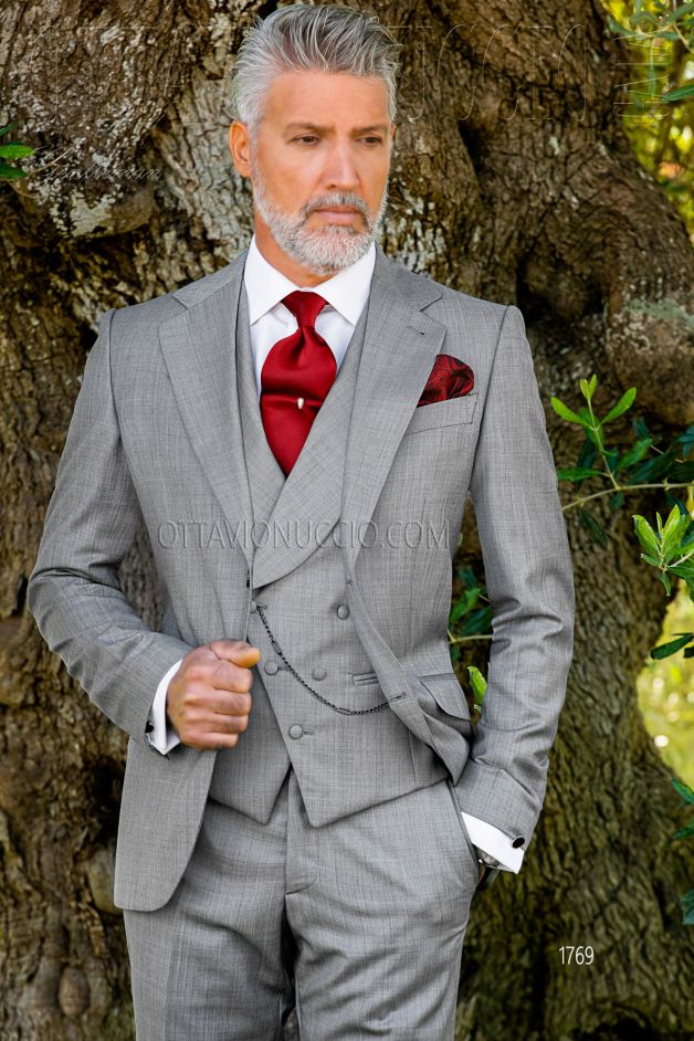ONGala 1769 - Abito cerimonia uomo casual grigio chiaro