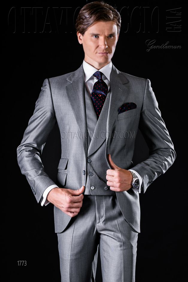 ONGala 1773 - Vestito da sposo casual grigio tre pezzi