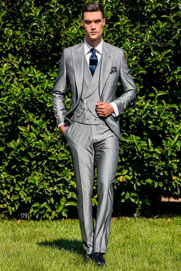 ONGala 1791 - Vestito sposo uomo elegante grigio chiaro