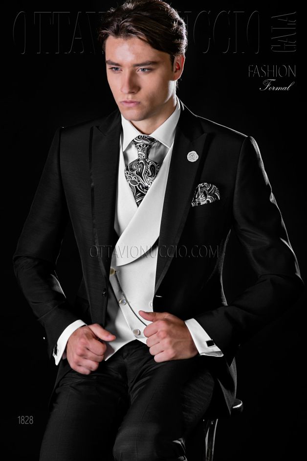 ONGala 1828 - Vestito sposo nero classico slim fit