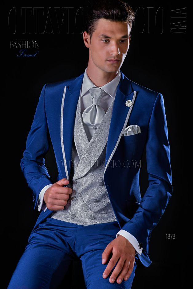 ONGala 1873 - Abito sposo blu e grigio perla