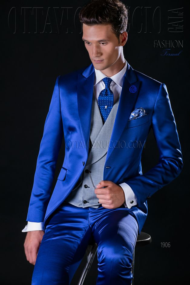 ONGala 1906 - Abito sposo uomo blu elettrico moderno