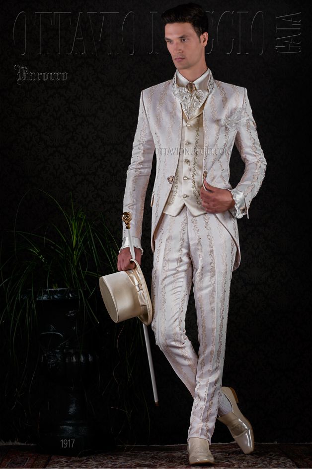 ONGala 1917 - Vestito sposo uomo broccato vintage coreano dorato