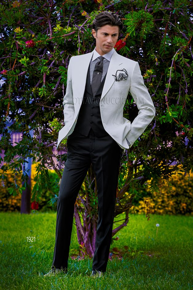 ONGala 1921 - Giacca uomo casual bianca e pantalone nero