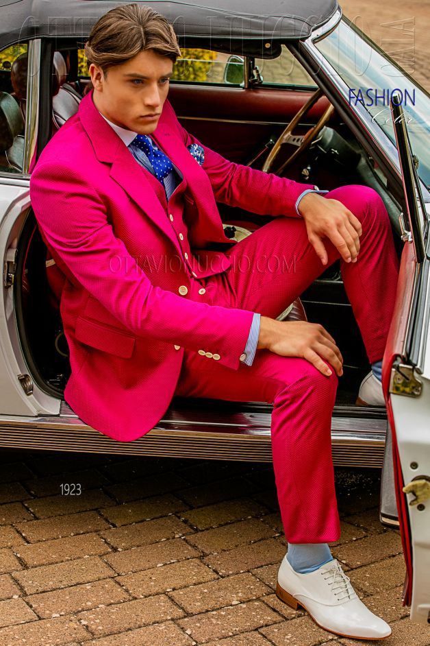 ONGala 1923 - Vestito sposo alternativo fucsia tre pezzi