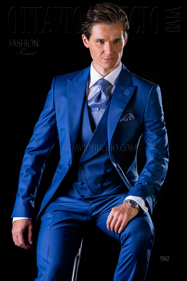 ONGala 1942 - Abito sposo blu casual tre pezzi
