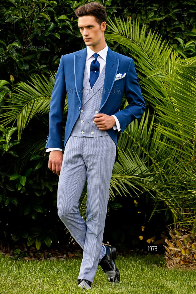 ONGala 1973 - Mezzo Tight blu elettrico con pantalone pied de poule