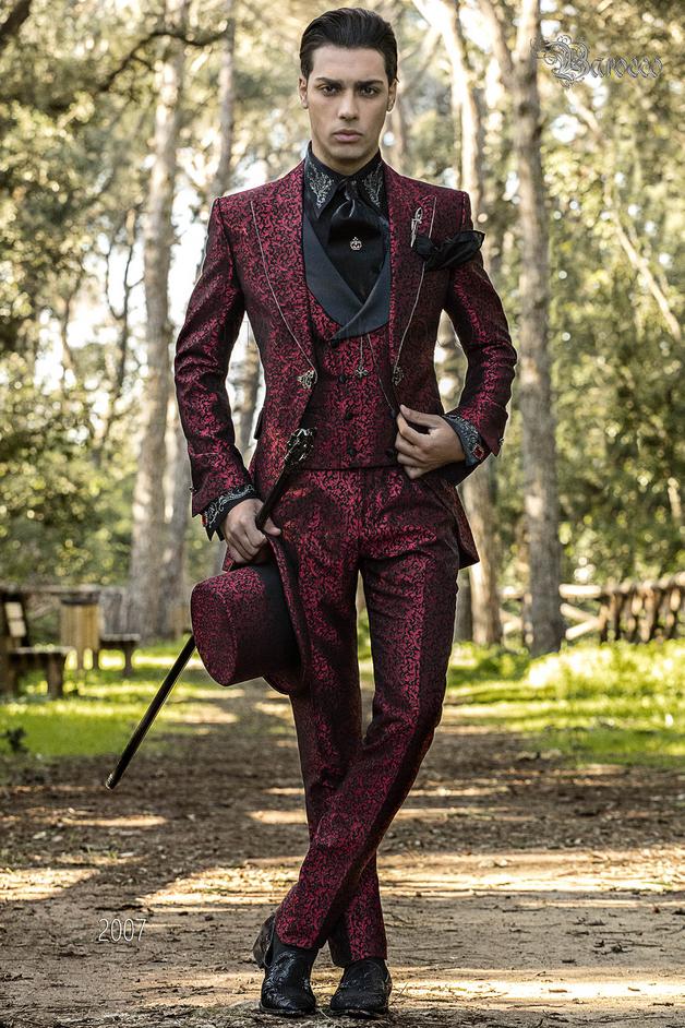 ONGala 2007 - Abito sposo damascato rosso stile barocco con strass su rever