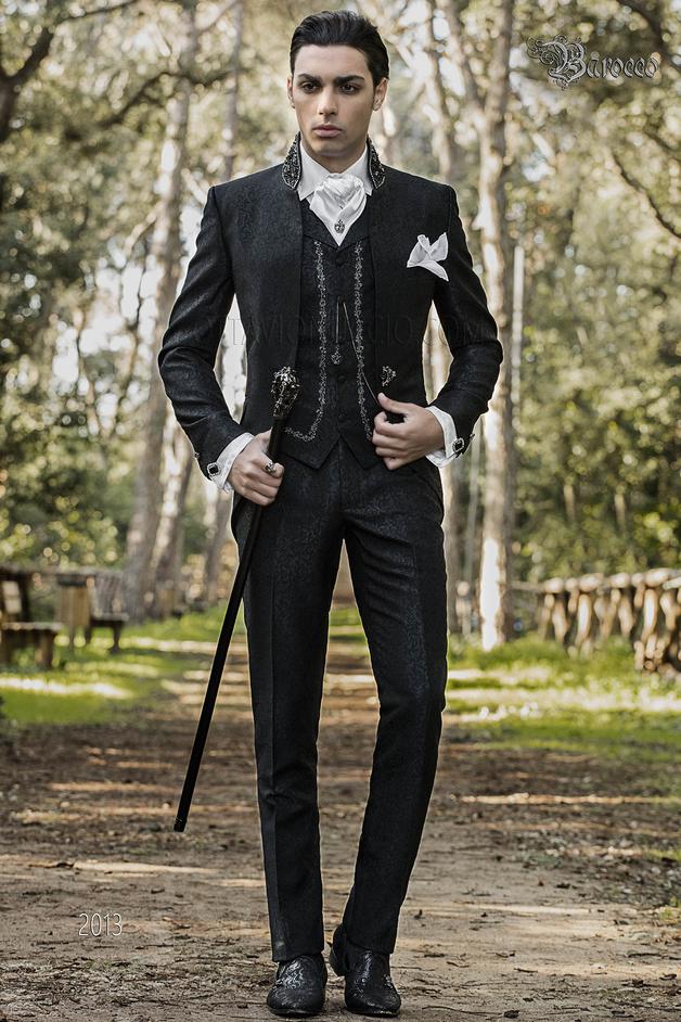 ONGala 2013 - Abito coreano da sposo damascato nero stile barocco
