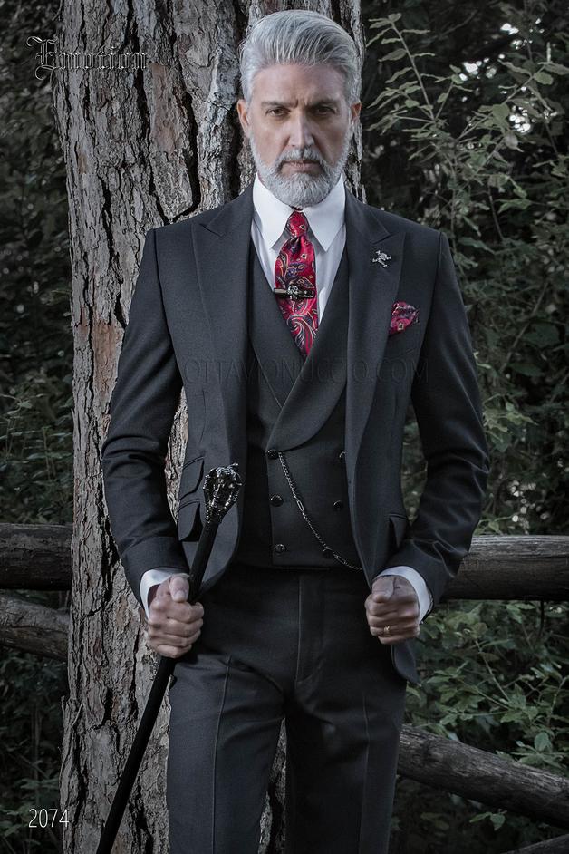 ONGala 2074 - Completo da cerimonia sposo, abito nero moda