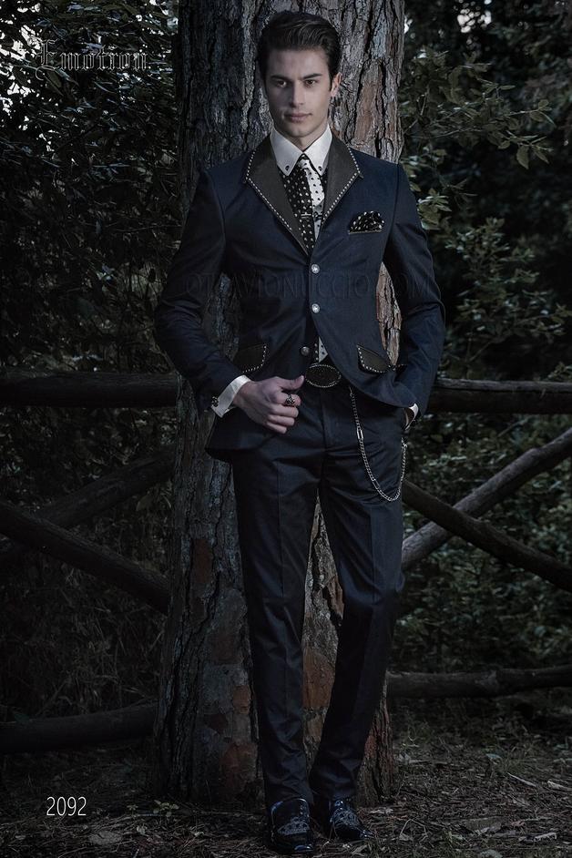 ONGala 2092 - Abito da sposo moderno blu per uomo hipster
