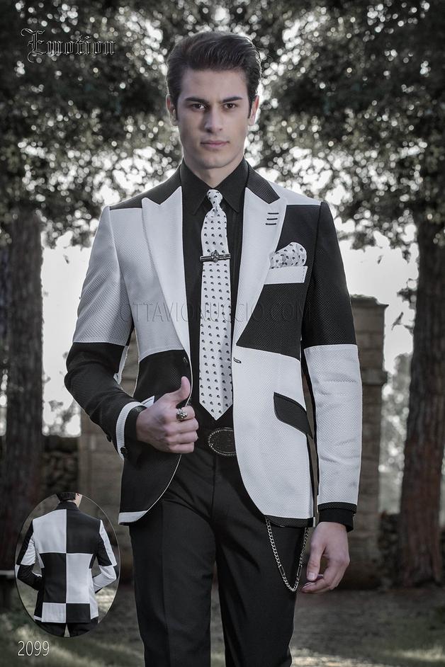 ONGala 2099 - Abito moda uomo hipster bianco e nero | Abito su misura