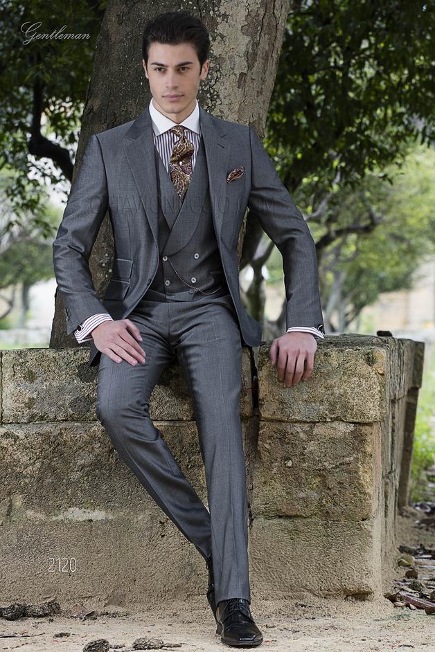 ONGala 2120 - Abito da cerimonia moda uomo grigio in lana mohair