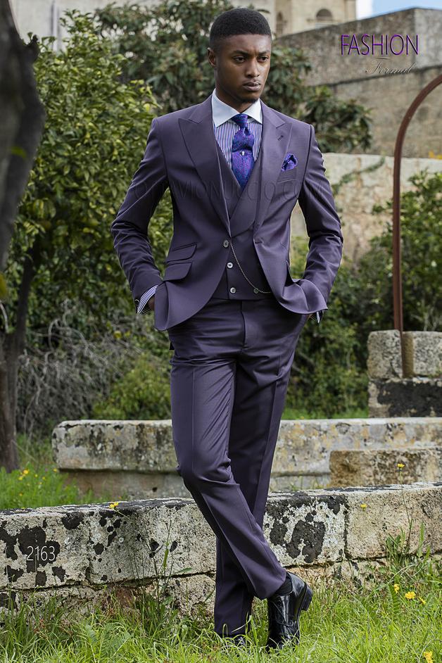 ONGala 2163 - Abito da sposo moda fashion violetto