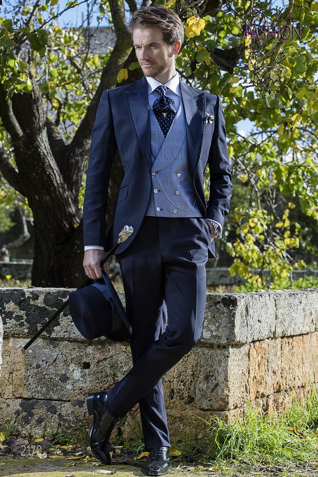 ONGala 2170 - Abito uomo blu da matrimonio sposo