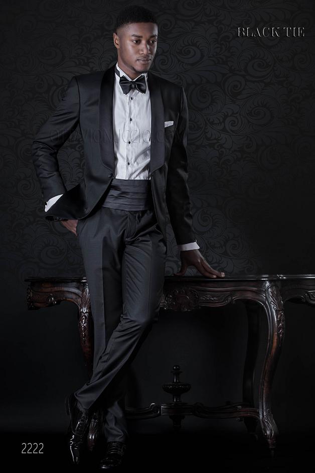 ONGala 2222 - Smoking uomo nero da cerimonia | Abito elegante uomo