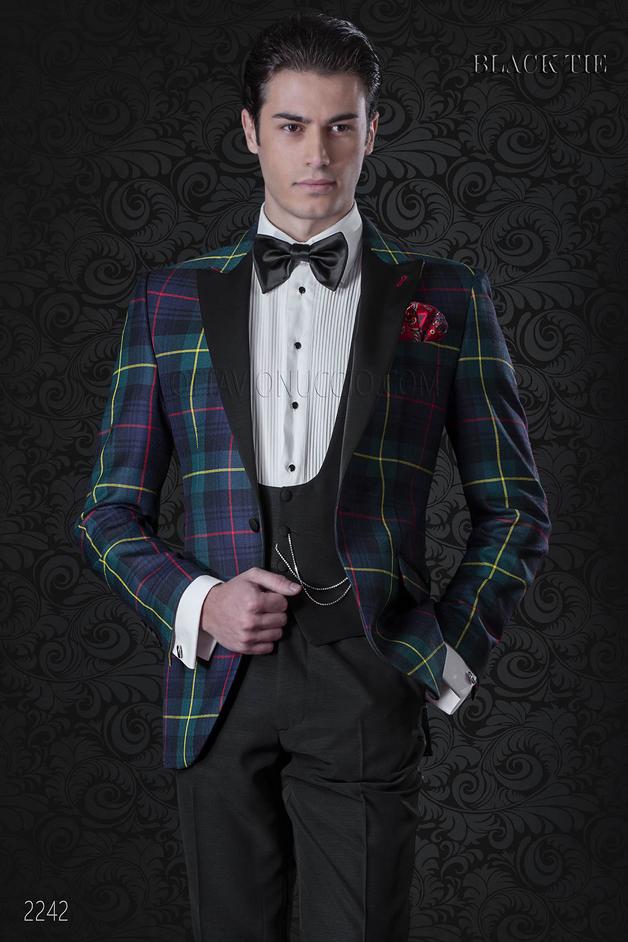 ONGala 2242 - Giacca smoking uomo in tartan | Abito per eventi di gala