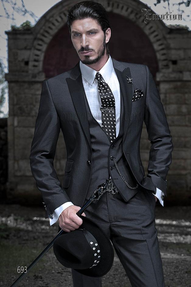 ONGala 693 - Abito Cerimonia Uomo in misto mohair Grigio