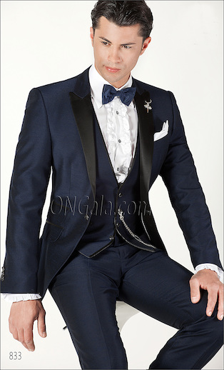 ONGala 833 - Abito Sposo in shantung Blu