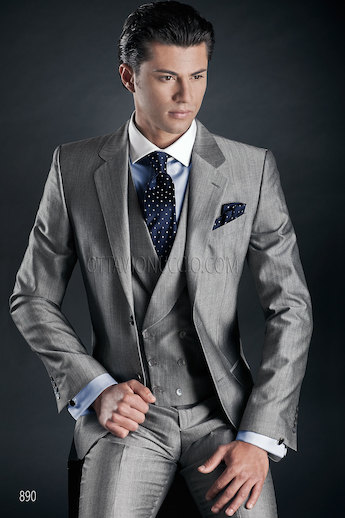 ONGala 890 - Abito da Cerimonia Uomo in lana mohair grigio