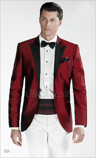 ONGala 984 - Abito sposo in shantung misto seta rosso